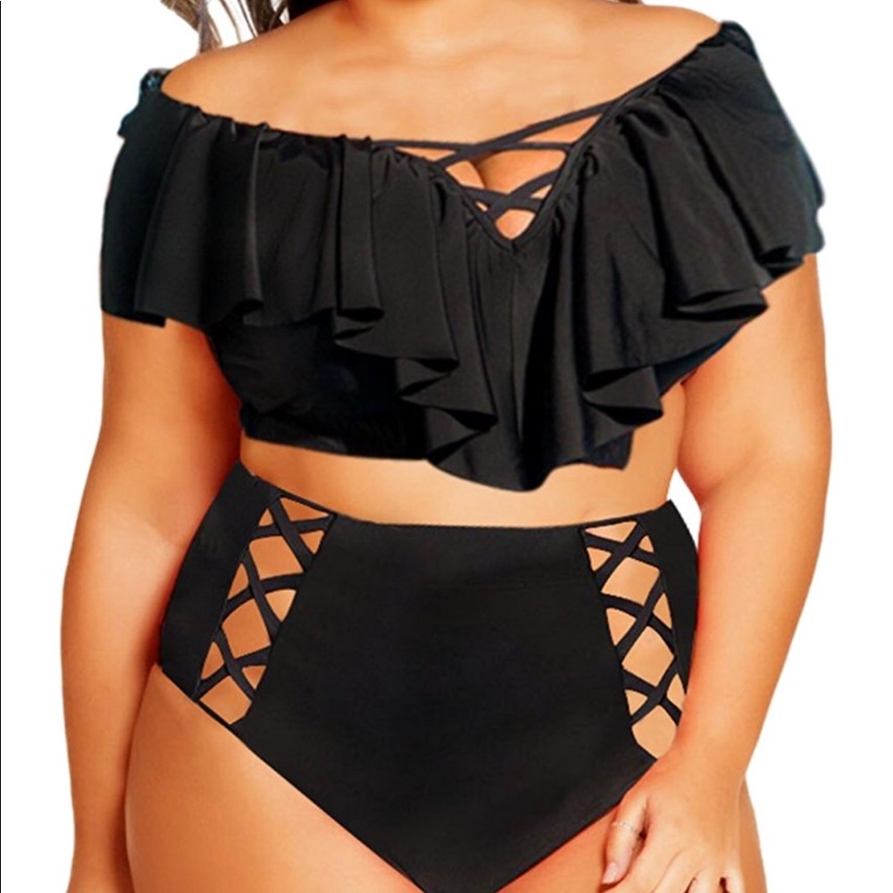 Two Piece Bathing suit in black